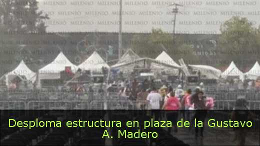 Desploma estructura en plaza de la Gustavo A. Madero 