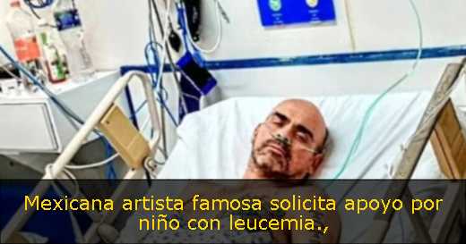 Mexicana artista famosa solicita apoyo por niño con leucemia