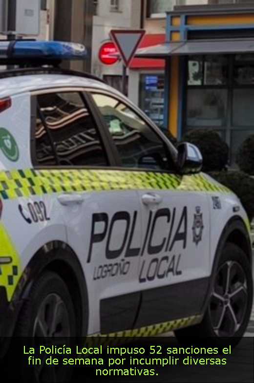 La Policía Local impuso 52 sanciones el fin de semana por incumplir diversas normativas. 