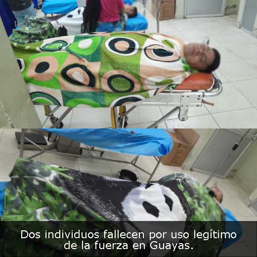 Dos individuos fallecen por uso legítimo de la fuerza en Guayas
