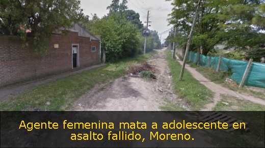 Agente femenina mata a adolescente en asalto fallido, Moreno. 