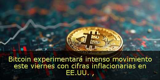 Bitcoin experimentará intenso movimiento este viernes con cifras inflacionarias en EE.UU. 