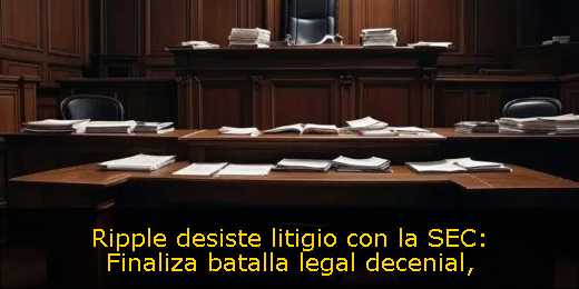 Ripple desiste litigio con la SEC: Finaliza batalla legal decenial