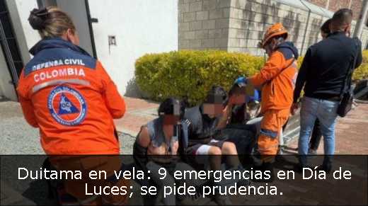 Duitama en vela: 9 emergencias en Día de Luces; se pide prudencia. 