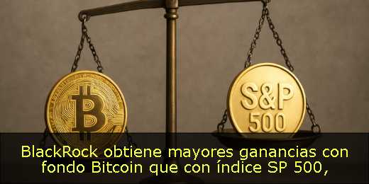 BlackRock obtiene mayores ganancias con fondo Bitcoin que con índice SP 500