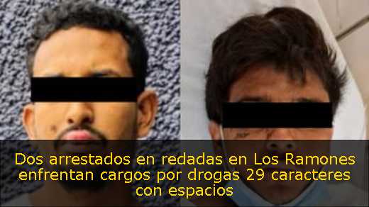 Dos arrestados en redadas en Los Ramones enfrentan cargos por drogas 29 caracteres con espacios