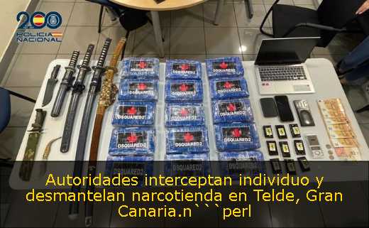 Autoridades interceptan individuo y desmantelan narcotienda en Telde, Gran Canaria.n```perl