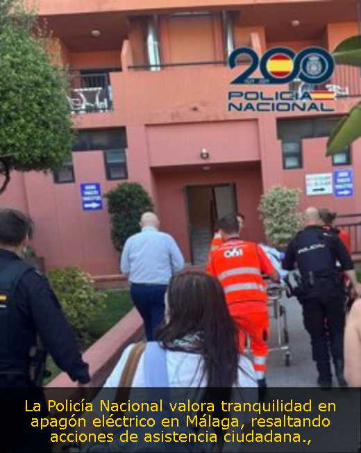La Policía Nacional valora tranquilidad en apagón eléctrico en Málaga, resaltando acciones de asistencia ciudadana