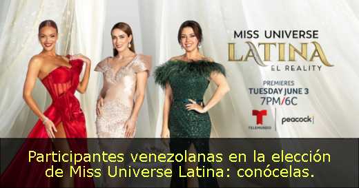 Participantes venezolanas en la elección de Miss Universe Latina: conócelas. 
