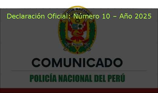 Declaración Oficial: Número 10 – Año 2025