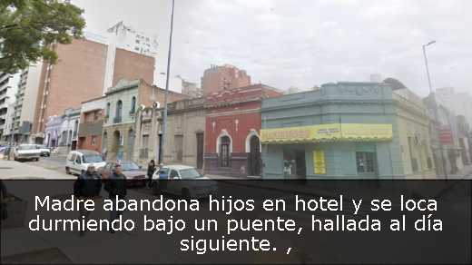 Madre abandona hijos en hotel y se loca durmiendo bajo un puente, hallada al día siguiente. 