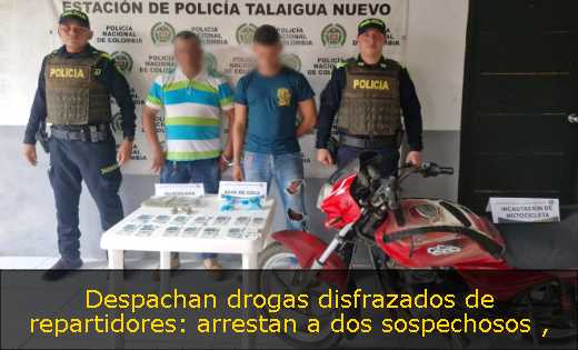 Despachan drogas disfrazados de repartidores: arrestan a dos sospechosos 