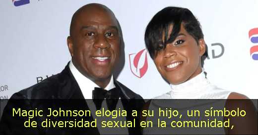 Magic Johnson elogia a su hijo, un símbolo de diversidad sexual en la comunidad