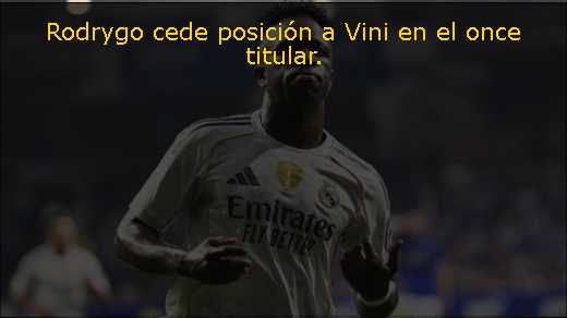 Rodrygo cede posición a Vini en el once titular