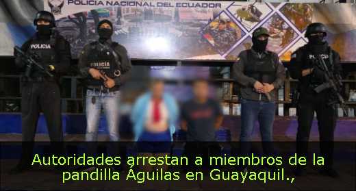 Autoridades arrestan a miembros de la pandilla Águilas en Guayaquil