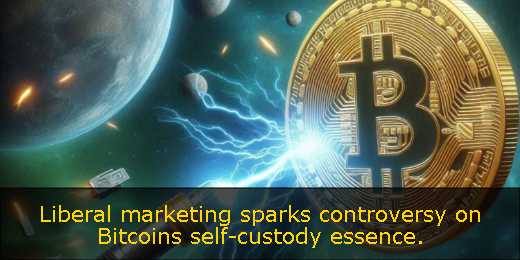 Liberal marketing sparks controversy on Bitcoins self-custody essence. 