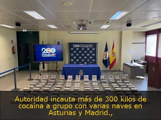 Autoridad incauta más de 300 kilos de cocaína a grupo con varias naves en Asturias y Madrid