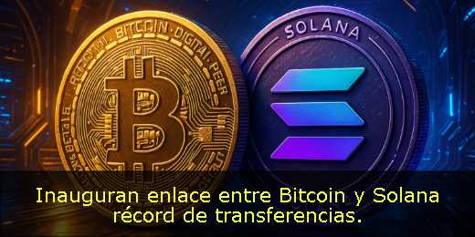Inauguran enlace entre Bitcoin y Solana récord de transferencias. 