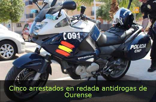 Cinco arrestados en redada antidrogas de Ourense 