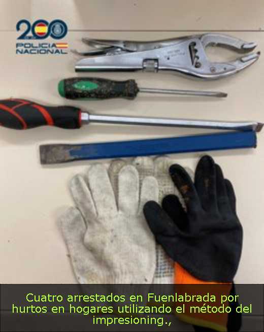 Cuatro arrestados en Fuenlabrada por hurtos en hogares utilizando el método del impresioning