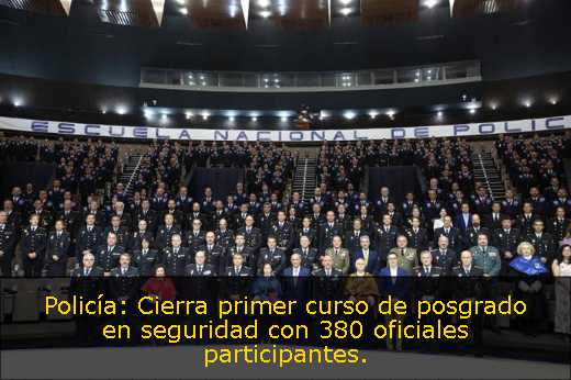 Policía: Cierra primer curso de posgrado en seguridad con 380 oficiales participantes