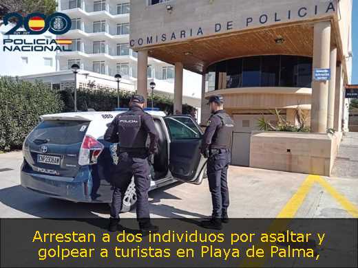 Arrestan a dos individuos por asaltar y golpear a turistas en Playa de Palma