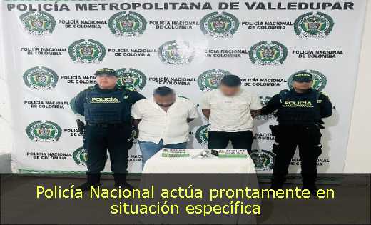 Policía Nacional actúa prontamente en situación específica 