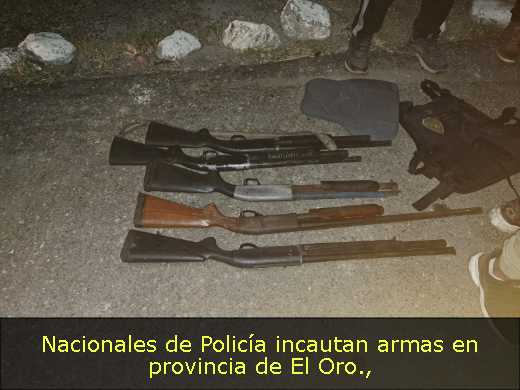 Nacionales de Policía incautan armas en provincia de El Oro