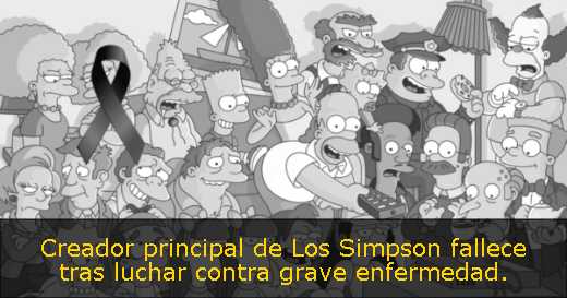 Creador principal de Los Simpson fallece tras luchar contra grave enfermedad. 
