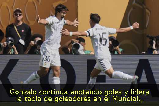 Gonzalo continúa anotando goles y lidera la tabla de goleadores en el Mundial