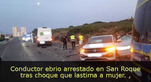 Conductor ebrio arrestado en San Roque tras choque que lastima a mujer. 