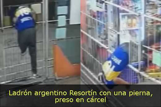 Ladrón argentino Resortín con una pierna, preso en cárcel 