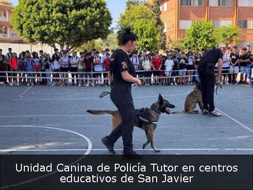 Unidad Canina de Policía Tutor en centros educativos de San Javier 