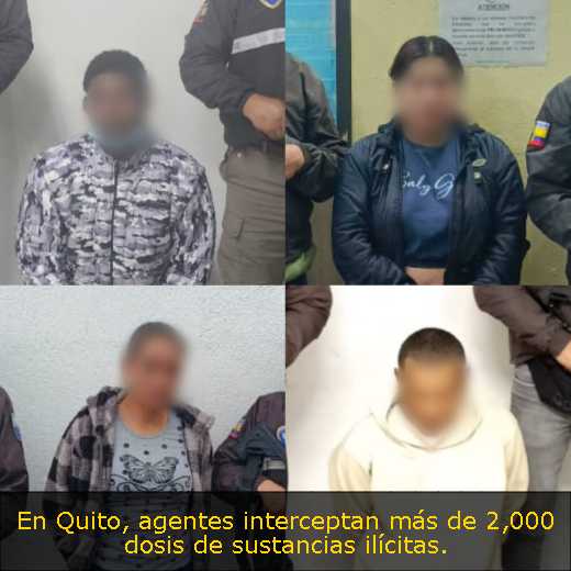En Quito, agentes interceptan más de 2,000 dosis de sustancias ilícitas