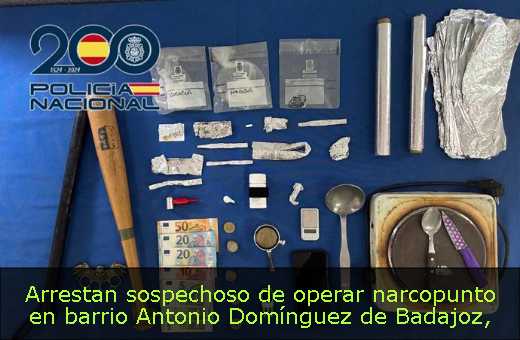 Arrestan sospechoso de operar narcopunto en barrio Antonio Domínguez de Badajoz