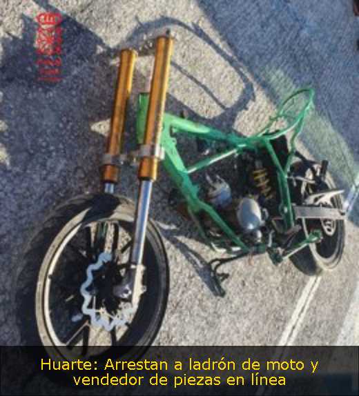 Huarte: Arrestan a ladrón de moto y vendedor de piezas en línea 