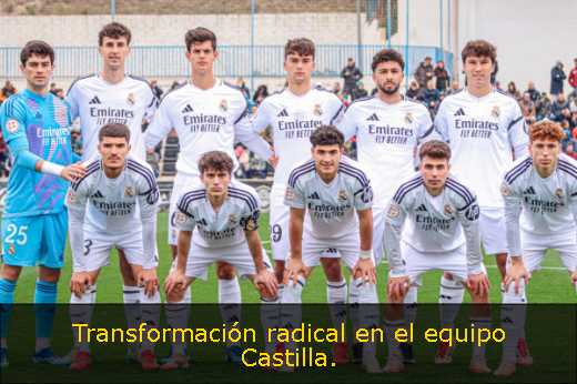 Transformación radical en el equipo Castilla. 