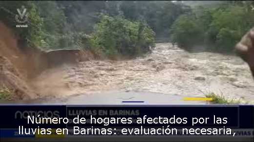 Número de hogares afectados por las lluvias en Barinas: evaluación necesaria