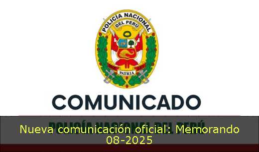Nueva comunicación oficial: Memorando 08-2025 