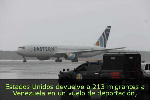 Estados Unidos devuelve a 213 migrantes a Venezuela en un vuelo de deportación