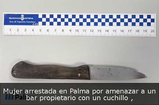 Mujer arrestada en Palma por amenazar a un bar propietario con un cuchillo 
