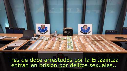 Tres de doce arrestados por la Ertzaintza entran en prisión por delitos sexuales