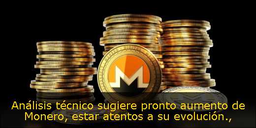 Análisis técnico sugiere pronto aumento de Monero, estar atentos a su evolución