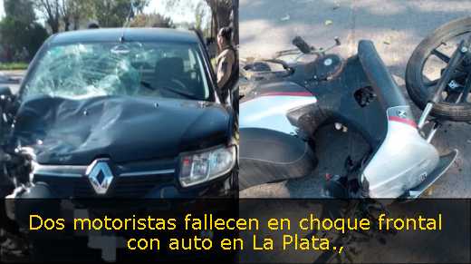 Dos motoristas fallecen en choque frontal con auto en La Plata
