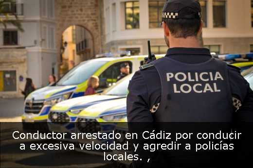 Conductor arrestado en Cádiz por conducir a excesiva velocidad y agredir a policías locales. 