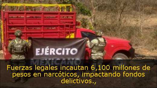Fuerzas legales incautan 6,100 millones de pesos en narcóticos, impactando fondos delictivos