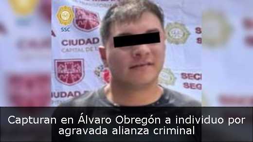Capturan en Álvaro Obregón a individuo por agravada alianza criminal 