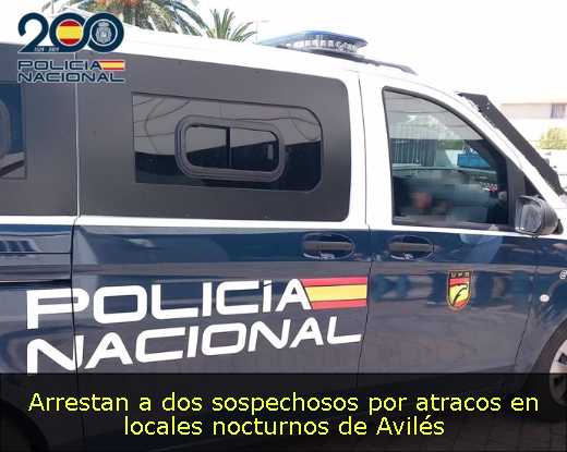 Arrestan a dos sospechosos por atracos en locales nocturnos de Avilés 