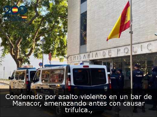 Condenado por asalto violento en un bar de Manacor, amenazando antes con causar trifulca