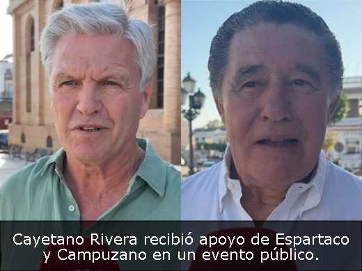 Cayetano Rivera recibió apoyo de Espartaco y Campuzano en un evento público. 